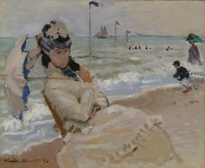 Camille na plaży w Trouville autorstwa Claude Monet