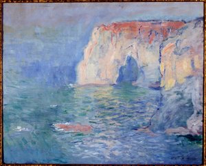 Etretat, manneporte, refleksje na wodzie Obraz Claude