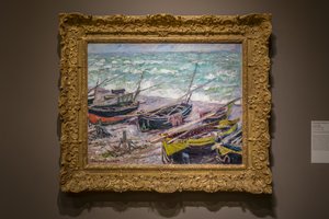 Łodzie rybackie w Étretat autorstwa Claude Monet