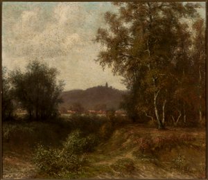 Krajobraz wiejski z drzewami autorstwa Claude Monet