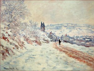La Route de Vetheuil, Effet de Neige (Droga do Vethe autorstwa Claude Monet