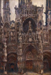 Katedra w Rouen, widok z przodu portalu, brązowa harmonia autorstwa Claude Monet