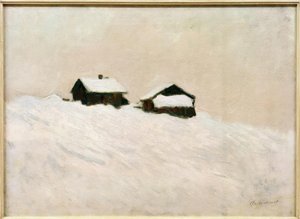 Domy w śniegu, Norwegia autorstwa Claude Monet
