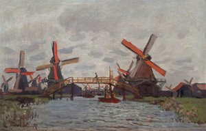 Młyny w Westzijderveld niedaleko Zaandam, 1871 autorstwa Claude Monet