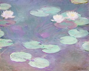 Różowe lilie wodne, Claude Monet autorstwa Claude Monet