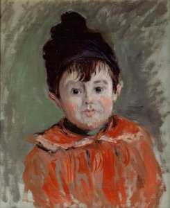 Portret Michela w kapeluszu z pomponem autorstwa Claude Monet