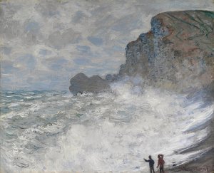 Trudna pogoda w Étretat. 1883 autorstwa Claude Monet