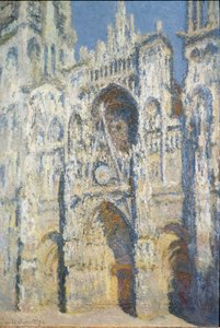 Katedra w Rouen, portal i wieża Saint Romain, efekt pełnego słońca, błękitna harmonia i złoto - olej na płótnie autorstwa Claude Monet