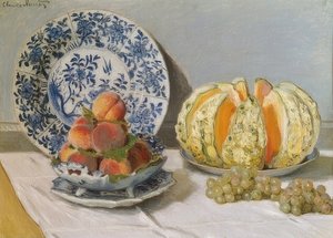 Martwa natura z melonem. 1872 autorstwa Claude Monet