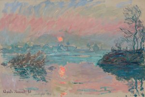 Zachód słońca w Lavacourt; Zachód słońca w Lavacourt, 1880 autorstwa Claude Monet