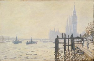 Tamiza pod Westminsterem... (olej na płótnie) autorstwa Claude Monet