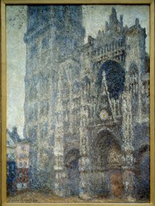 Portal katedry de Rouen; szara pogoda. Obraz Claude