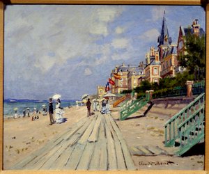 Plaża w Trouville. Obraz Claude