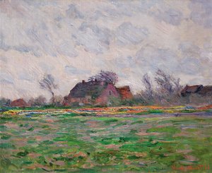 Pola tulipanów w pobliżu Lejdy autorstwa Claude Monet