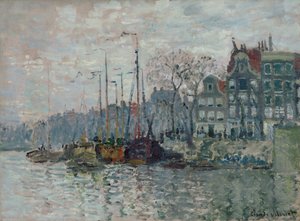 Widok Prins Hendrikkade i Kromme Waal w Amsterdamie, 1874 autorstwa Claude Monet