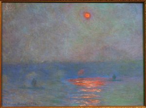 Most Waterloo, Słońce we mgle (Sonne im Nebel) autorstwa Claude Monet