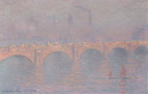 Most Waterloo, zasłonięte słońce autorstwa Claude Monet