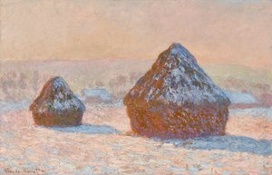 Stogi pszenicy, efekt śniegu, poranek (Meules, Effet de Neige, Le Matin) autorstwa Claude Monet