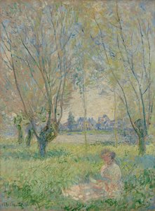 Kobieta siedząca pod wierzbami autorstwa Claude Monet