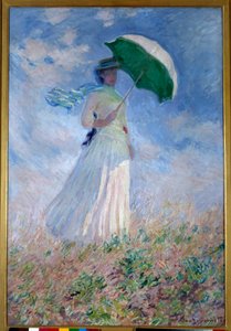 Kobieta z parasolką zwróconą w prawo autorstwa Claude Monet