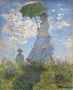 Kobieta z parasolem - Madame Monet i jej syn autorstwa Claude Monet
