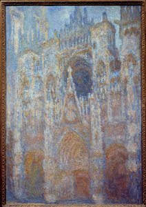 la Cathedrale de Rouen, le portal soleil matinal, harmonie bleu Obraz Claude