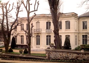 Widok pałacu hrabiny Jeanne Becu, hrabiny (lub Madame) du Barry, kochanki Ludwika XV, zrealizowany przez architekta Claude