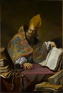 Św. Ambroży, ok. 1623-25 (olej na płótnie) autorstwa Claude Vignon