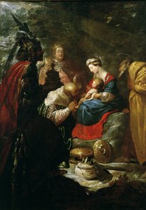Adoracja Trzech Króli, c.1619 autorstwa Claude Vignon
