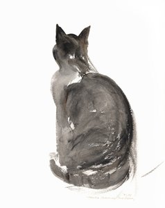 Kot, 1985 (akwarela)