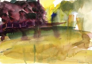 Park w Normandii, 1992 (akwarela)
