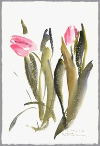 Tulipany, 2003 (akwarela) autorstwa Claudia Hutchins Puechavy