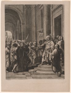 Jezus owinięty w szatę głupców, plansza 12 z Męki Pańskiej