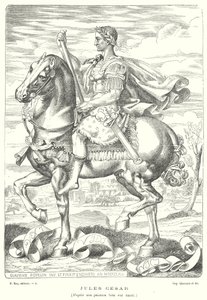 Juliusz Cezar, rzymski żołnierz i polityk (rycina) autorstwa Claudius Popelin