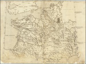 Ptolemejska mapa Francji z 1507 r. autorstwa Claudius Ptolemy