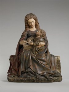 Dziewica z Dzieciątkiem, ok. 1415-17 (wapień z farbą i złoceniem) autorstwa Claus de Werve