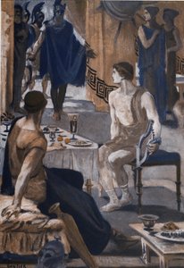 Achilles przyjmuje wysłanników Agamemnona. Ilustracja Clementa Gontiera (1876-1918) do „Iliady” Homere