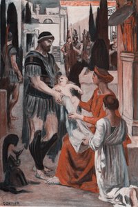 Pożegnanie Hektora i Andromaque. Ilustracja Clementa Gontiera (1876-1918) do „Iliady” Homere
