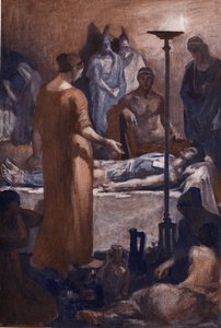 Skarga Briseis (na widok ran Patroklesa). Ilustracja Clementa Gontiera (1876-1918) do „Iliady” Homere