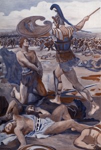 Śmierć Patroklesa: Hector zabija Patroklesa. Ilustracja Clementa Gontiera (1876-1918) do „Iliady” Homere