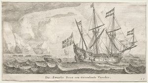 Różne statki i widoki Amsterdamu (Verscheÿde Schepen en Gesichten van Amstelredam), część II: Czarny niedźwiedź, wielorybnik grenlandzki