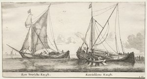Różne statki i widoki Amsterdamu (Verscheÿde Schepen en Gesichten van Amstelredam), część II: Bilander fryzyjski. Bilander Geldersche