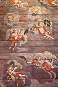 Locquirec (Finistère) / Kościół Saint-Jacques, malowane sklepienie (zdjęcie ilustracyjne) autorstwa Cleran