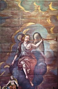 Locquirec (Finistère) / Kościół Saint-Jacques, malowane sklepienie (zdjęcie ilustracyjne) autorstwa Cleran