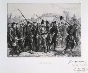 د فرانکو-پروشیا جګړه 1870-1871: د پروسیا د جګړې بندیان. د ګریډز نیشنیلز پولي کې د کلیمینټ اګسټ اندریوکس لخوا د لیتوګرافونو لړۍ څخه