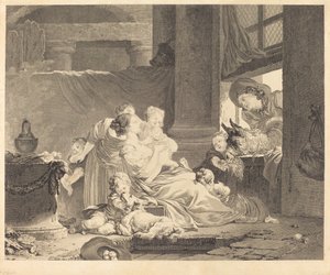 Rodzina Rolnika autorstwa Clément Pierre Marillier and Antoine Louis Romanet after Jean Honoré Fragonard