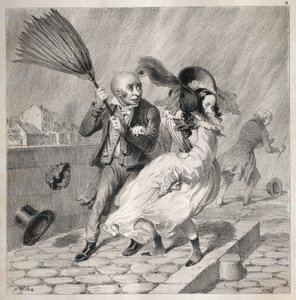 Bambochades: Czy widzisz, że mój barometr jest przy dobrej pogodzie!...to bogaty czas na..., 1841. autorstwa Clémente Pruche