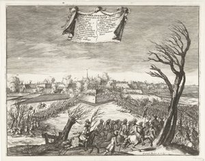 Szturm i zdobycie Coevorden 30 grudnia 1672 r Podbój Coevorden i Deßelfs Casteel (tytuł na obiekcie) autorstwa Coenraet Decker