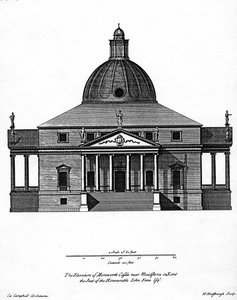 Elewacja zamku Mereworth, rytowana przez H. Hulsbergha, ok. 1722-24
