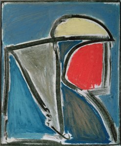 Maska, 1995 (kredka woskowa, pastel i węgiel na papierze)